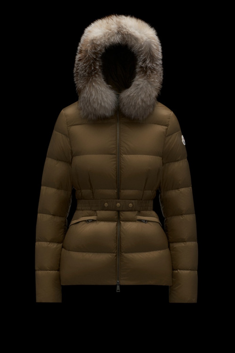 Chamarra Moncler Boed Mujer Marrom Beige | IFHN-28715