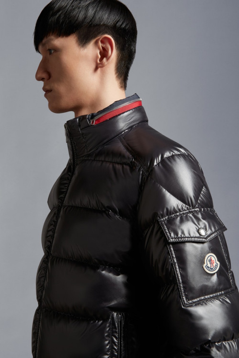 Chamarra Moncler Bourne Hombre Negros | CJHU-64789