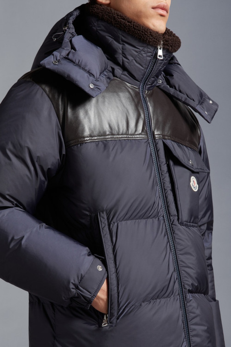 Chamarra Moncler Braye Hombre Azul Marino Azules | WCAQ-73820