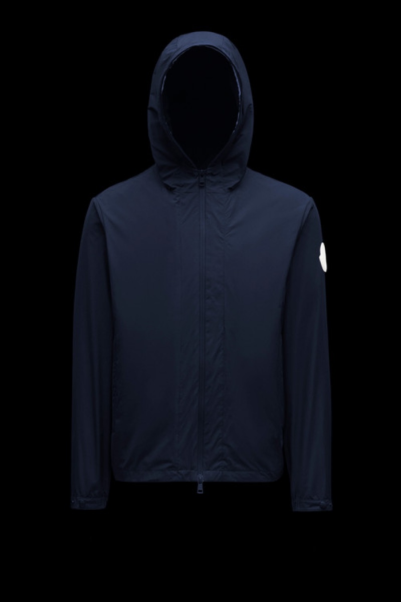 Chamarra Moncler Carles Encapuchado Hombre Azules Oscuro | SCTO-96817