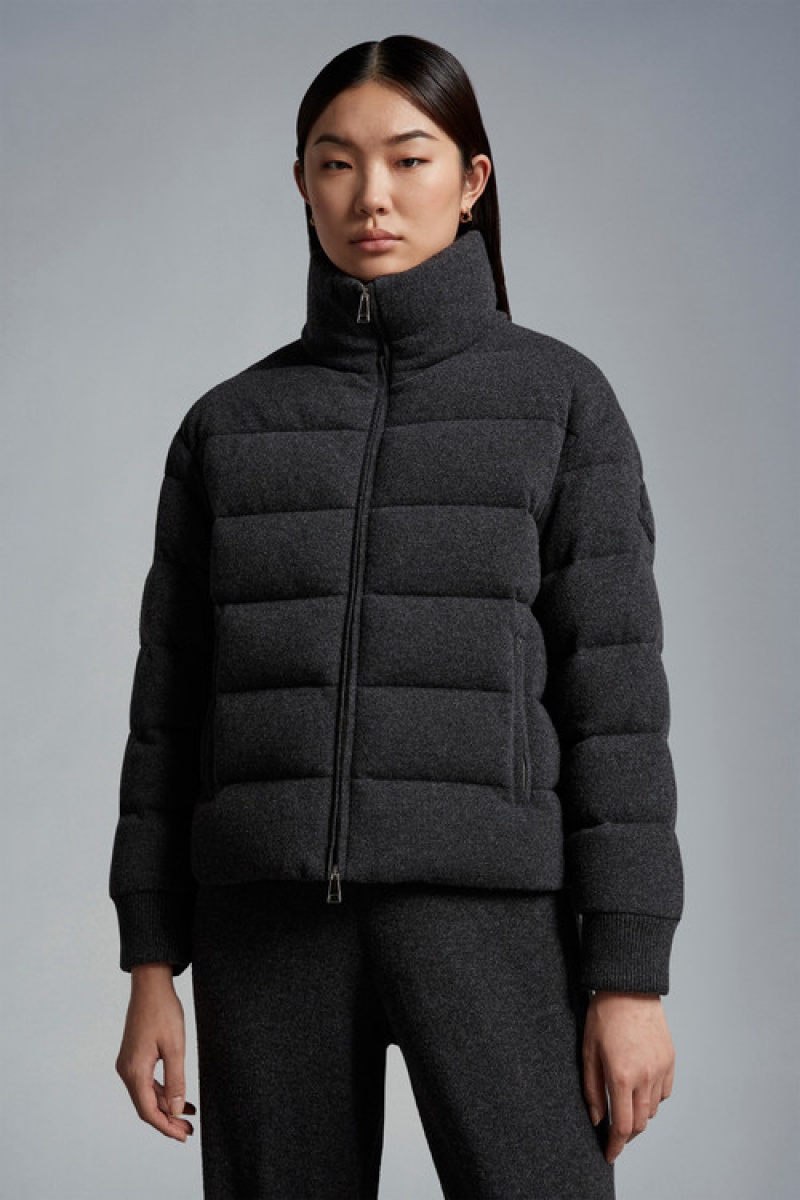 Chamarra Moncler Cayeux Mujer Grises Oscuro | QJES-76092