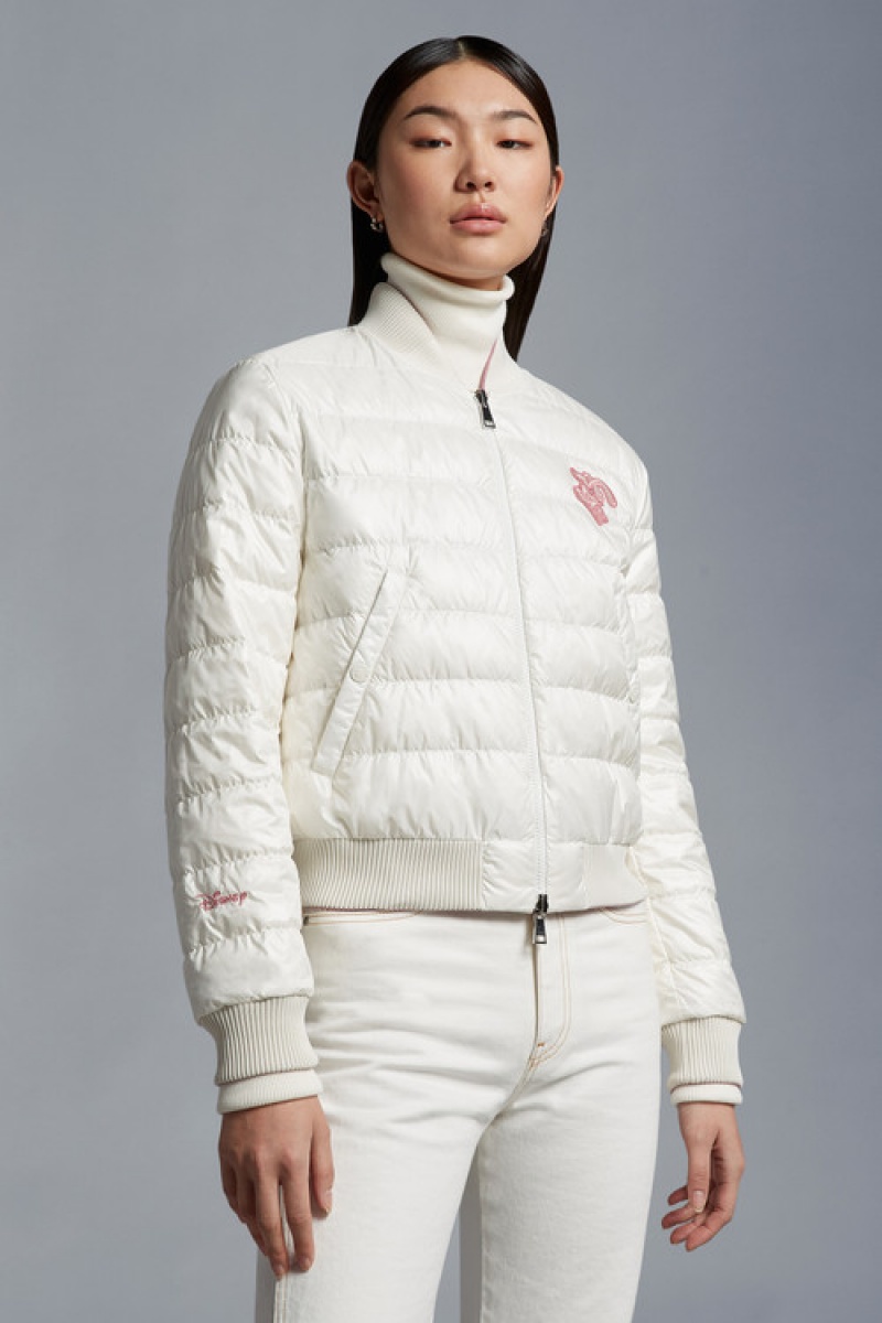 Chamarra Moncler Dareb Bomber Mujer Blancos Rosas | ADFM-60759