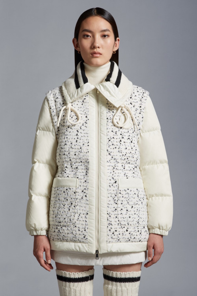 Chamarra Moncler Gambie Mujer Blancos Negros | KTNW-05139