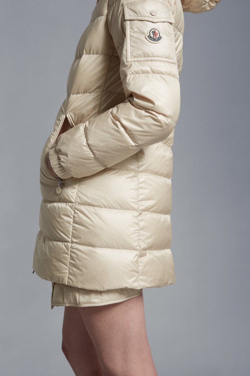 Chamarra Moncler Glements Mujer Amarillos Claro Beige | ADTY-37051