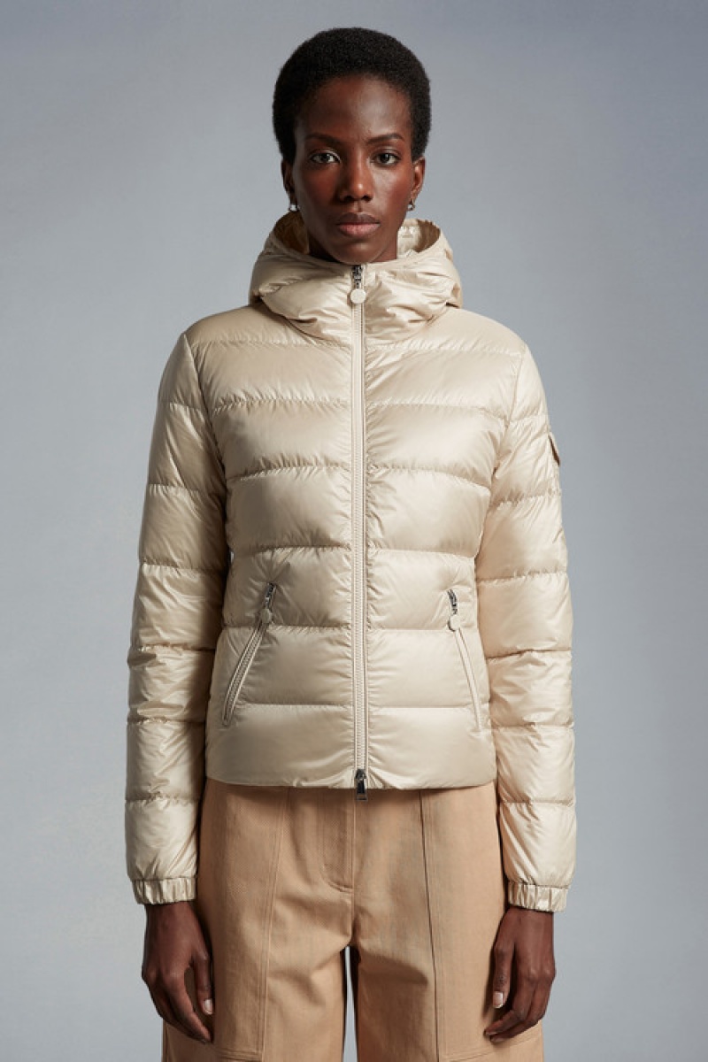 Chamarra Moncler Gles Mujer Amarillos Claro Beige | WRVH-05439