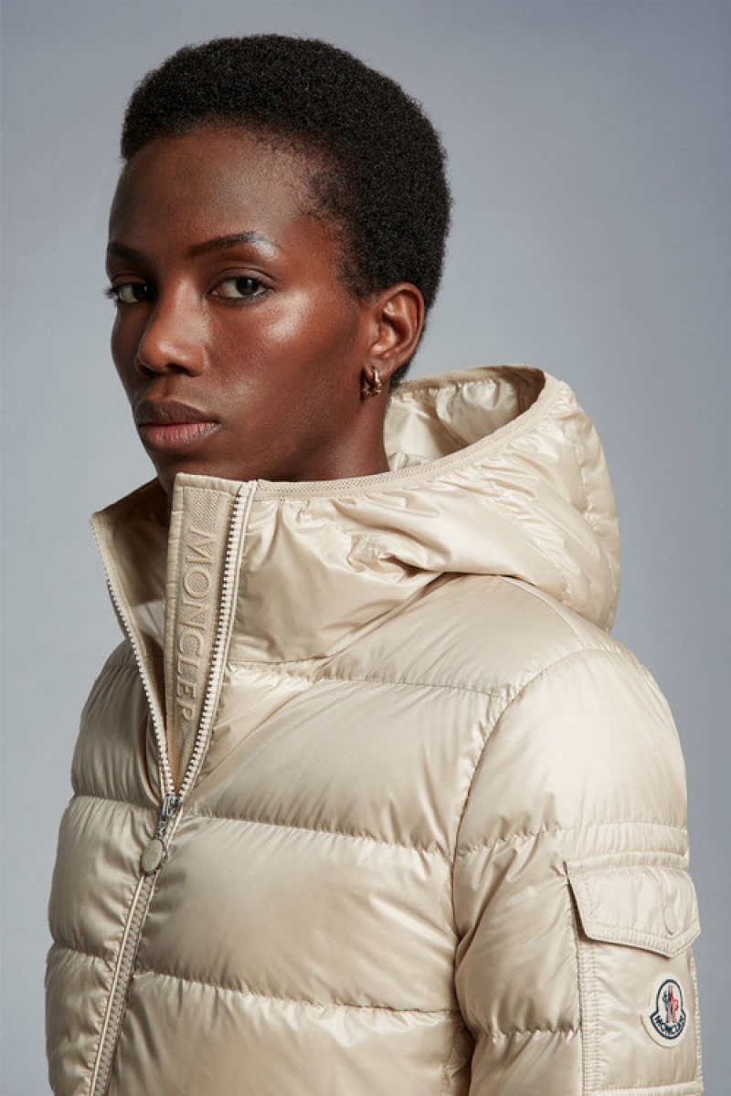 Chamarra Moncler Gles Mujer Amarillos Claro Beige | WRVH-05439