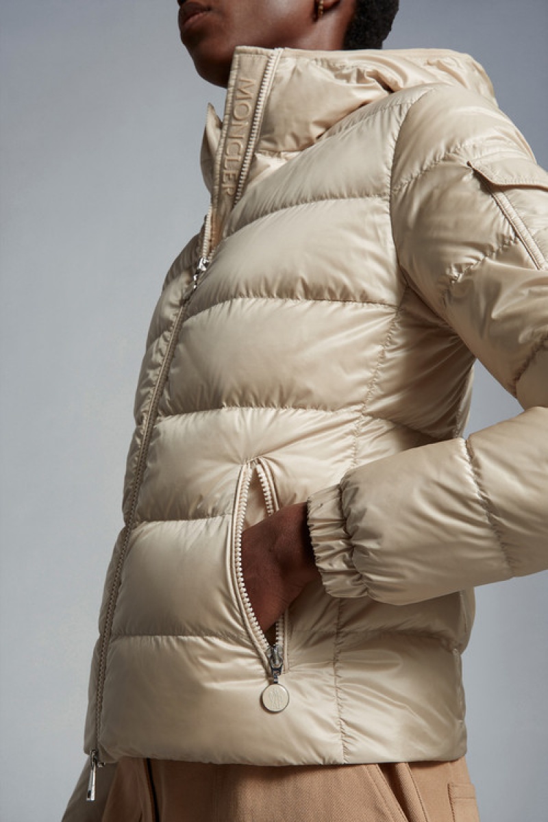 Chamarra Moncler Gles Mujer Amarillos Claro Beige | WRVH-05439