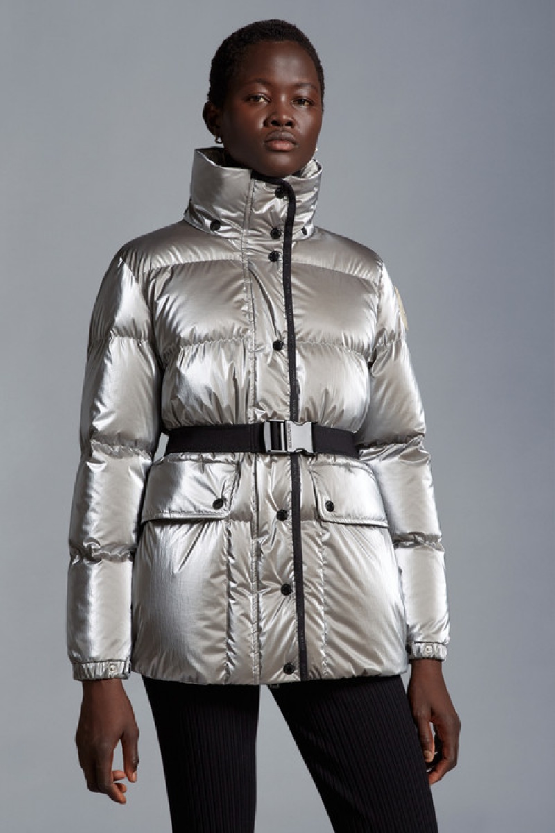 Chamarra Moncler Herault Mujer Plateados | LZXG-52476