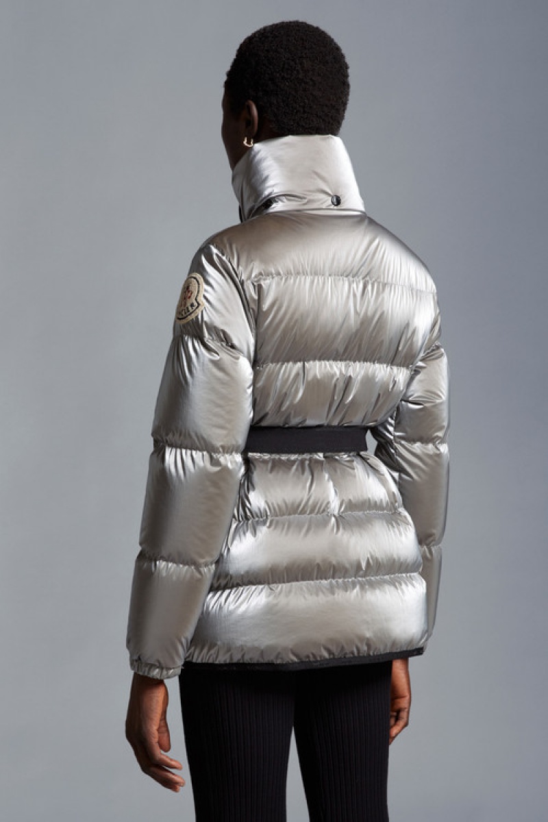 Chamarra Moncler Herault Mujer Plateados | LZXG-52476