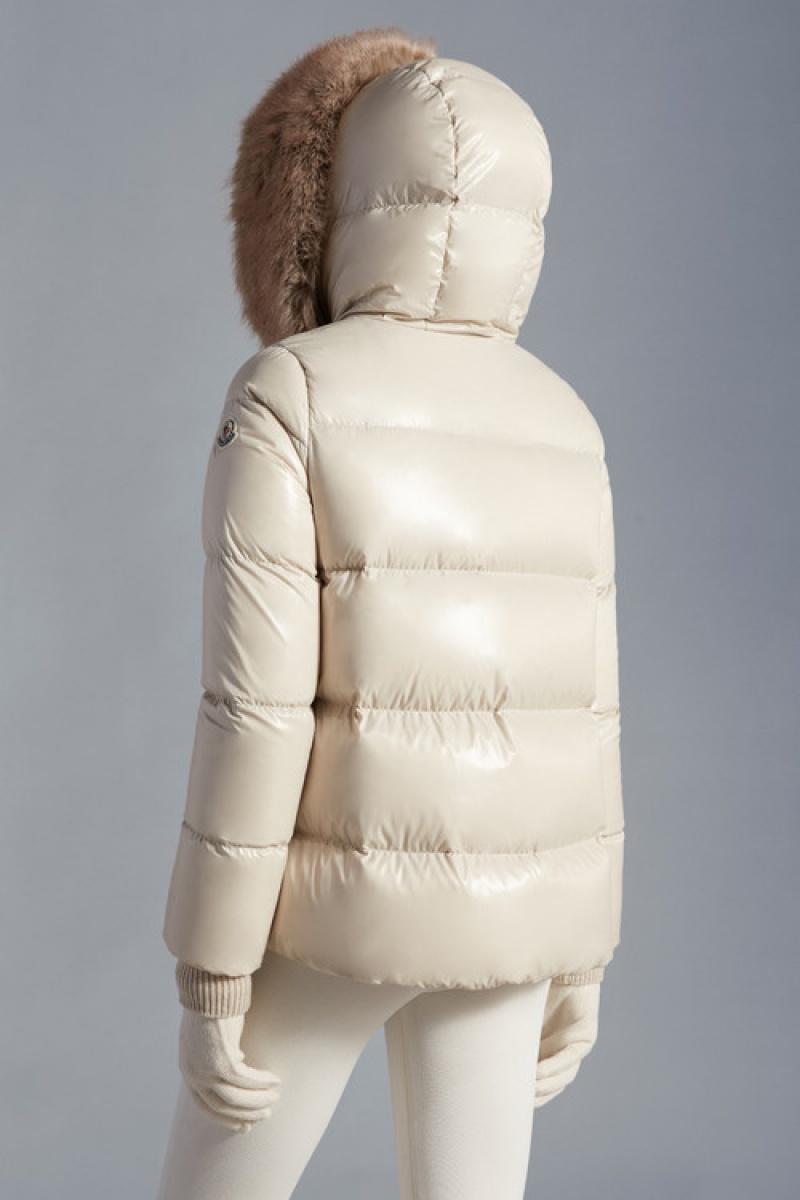 Chamarra Moncler Laiche Mujer Beige | EKLJ-19063