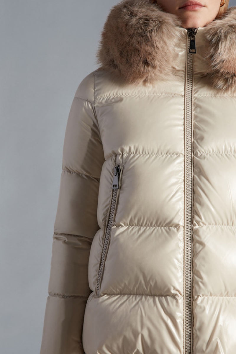 Chamarra Moncler Laiche Mujer Beige | EKLJ-19063