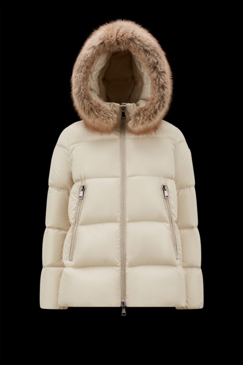 Chamarra Moncler Laiche Mujer Beige | EKLJ-19063