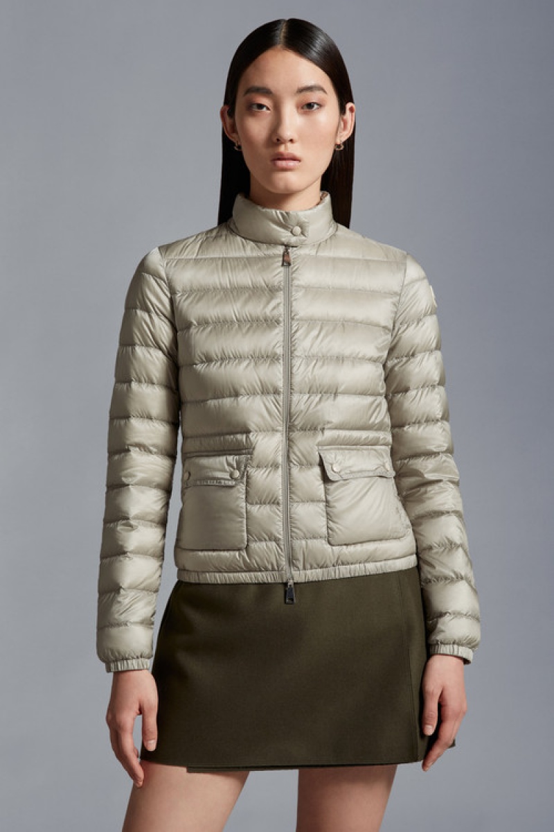 Chamarra Moncler Lans Mujer Grises Claro | CNHM-58096