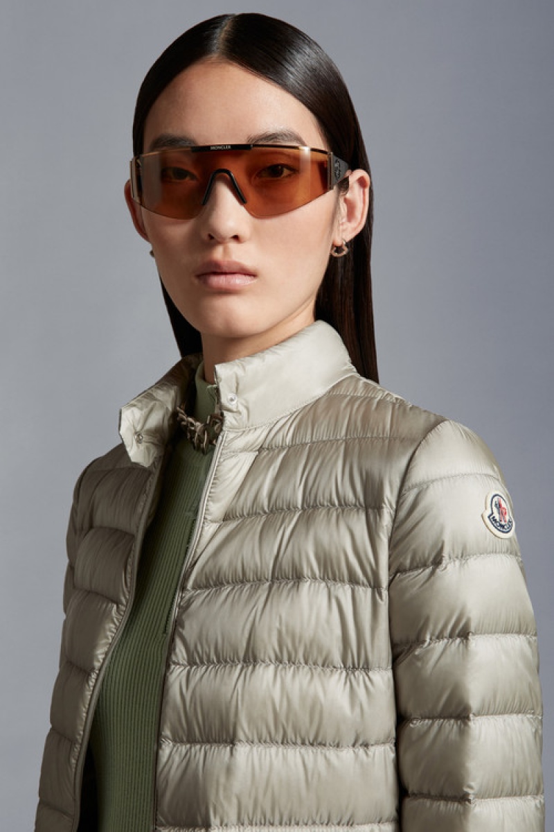 Chamarra Moncler Lans Mujer Grises Claro | CNHM-58096