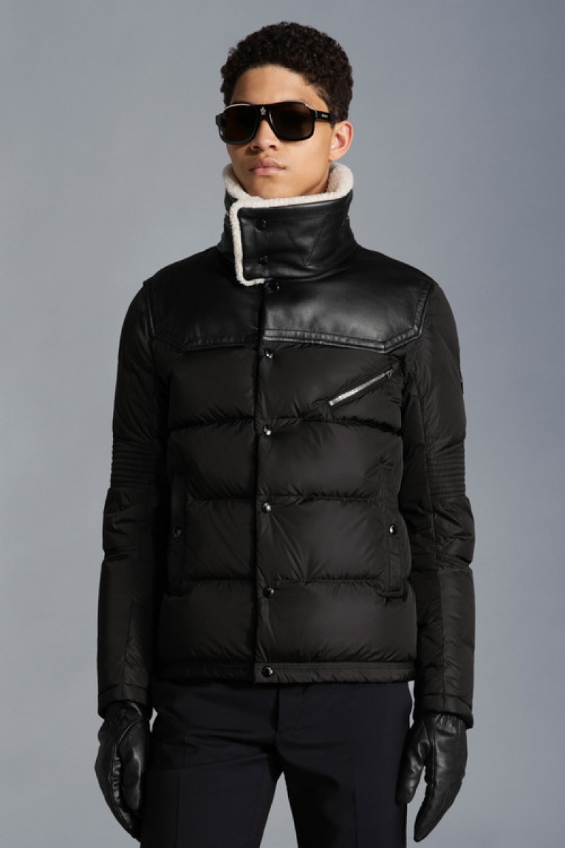 Chamarra Moncler Leo Hombre Negros | YKOW-60815