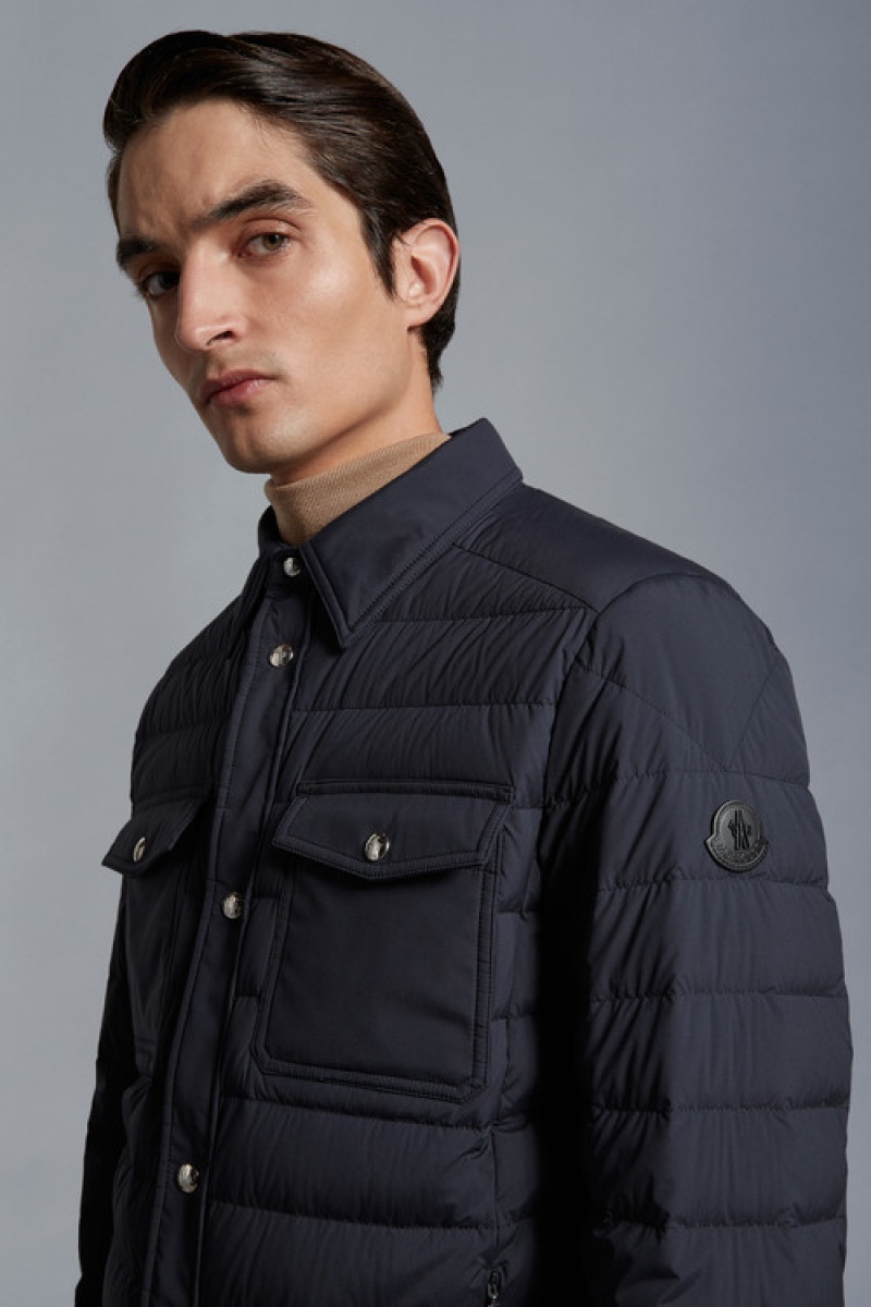 Chamarra Moncler Mauldre Shacket Hombre Azules | IRHA-83029