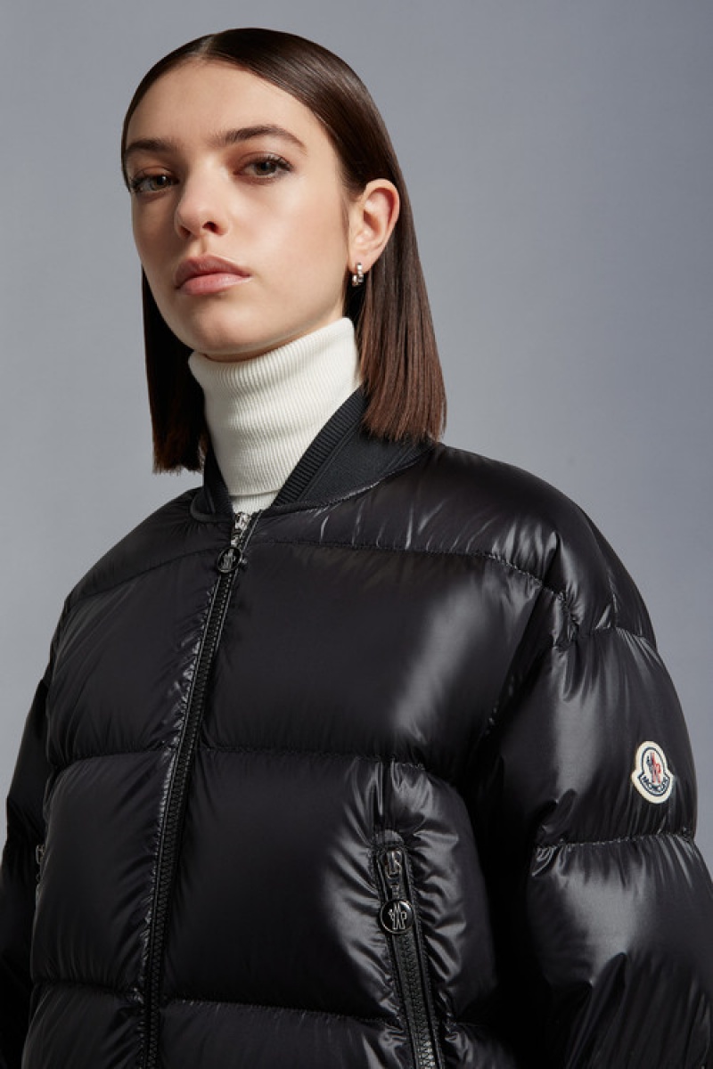 Chamarra Moncler Merlat Bomber Mujer Negros | DKLU-96174