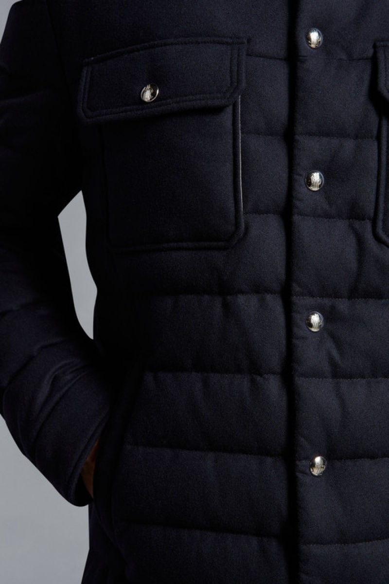 Chamarra Moncler Mirmandix Shacket Hombre Azules | IVBJ-93706