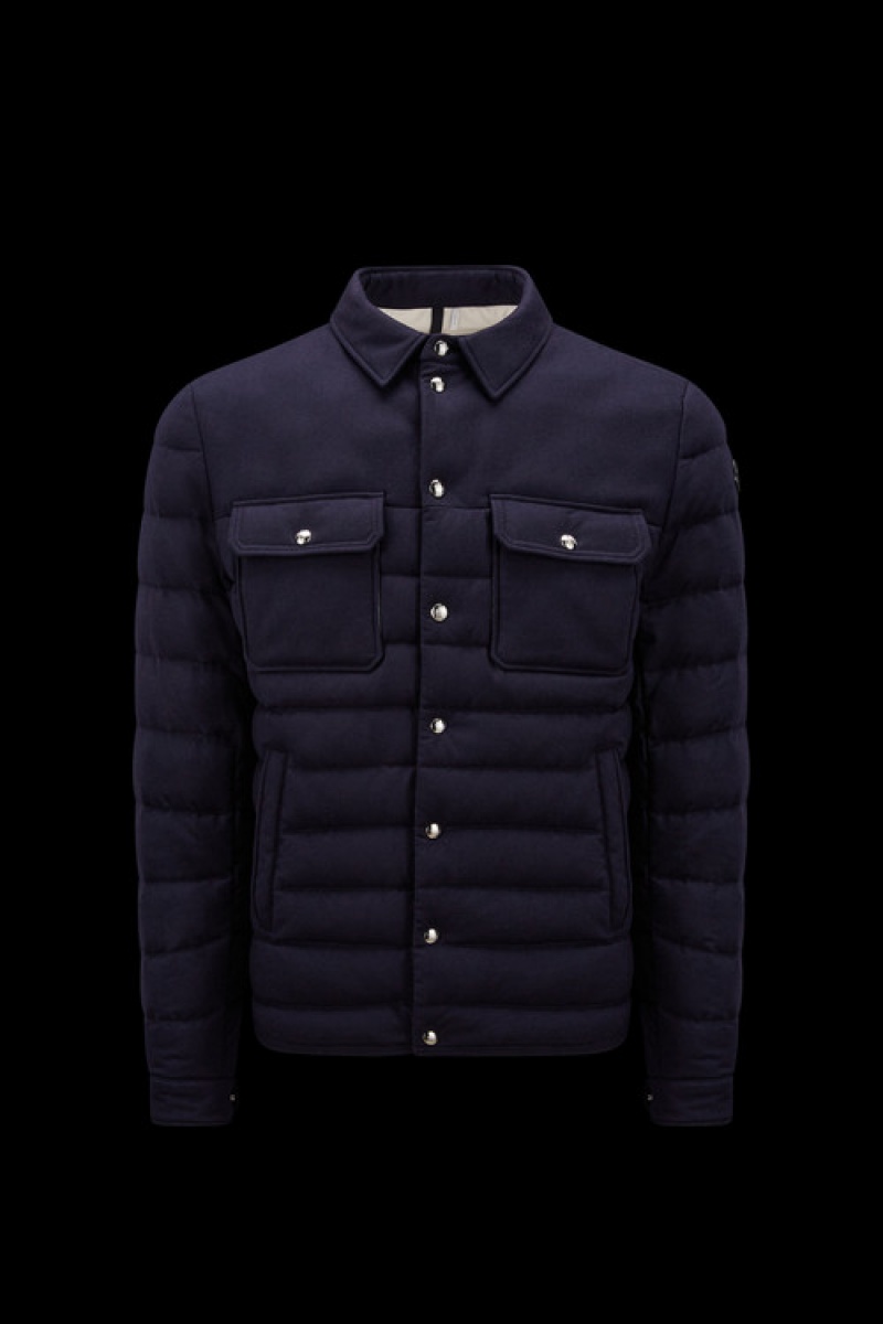 Chamarra Moncler Mirmandix Shacket Hombre Azules | IVBJ-93706