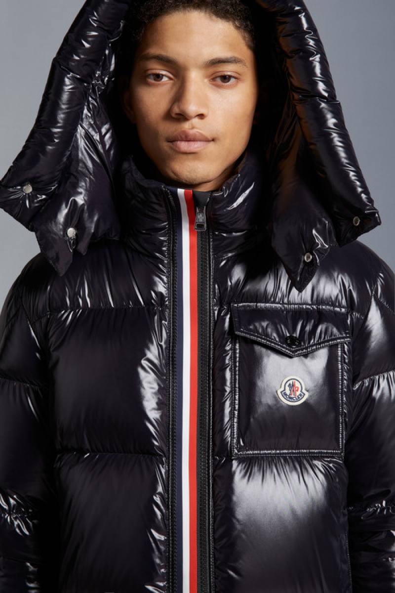 Chamarra Moncler Montbeliard Hombre Negros | HUJI-52914