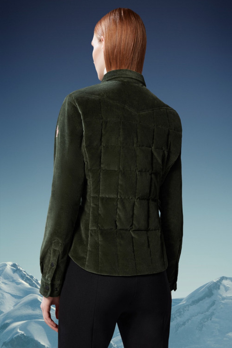 Chamarra Moncler Nangy Shacket Mujer Verdes Oscuro | PDXF-09425