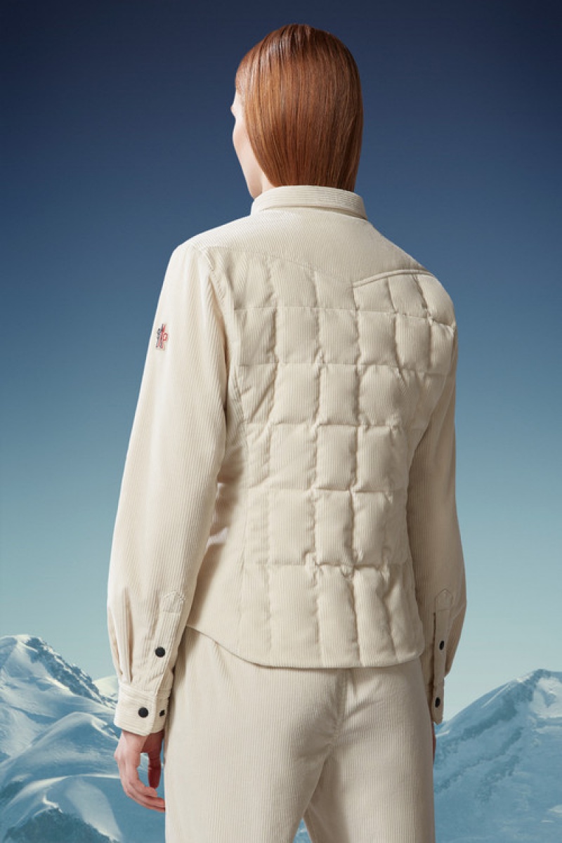 Chamarra Moncler Nangy Shacket Mujer Blancos | QKEZ-56349