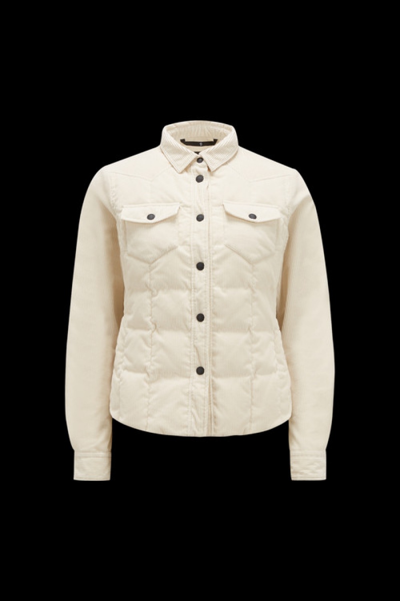 Chamarra Moncler Nangy Shacket Mujer Blancos | QKEZ-56349