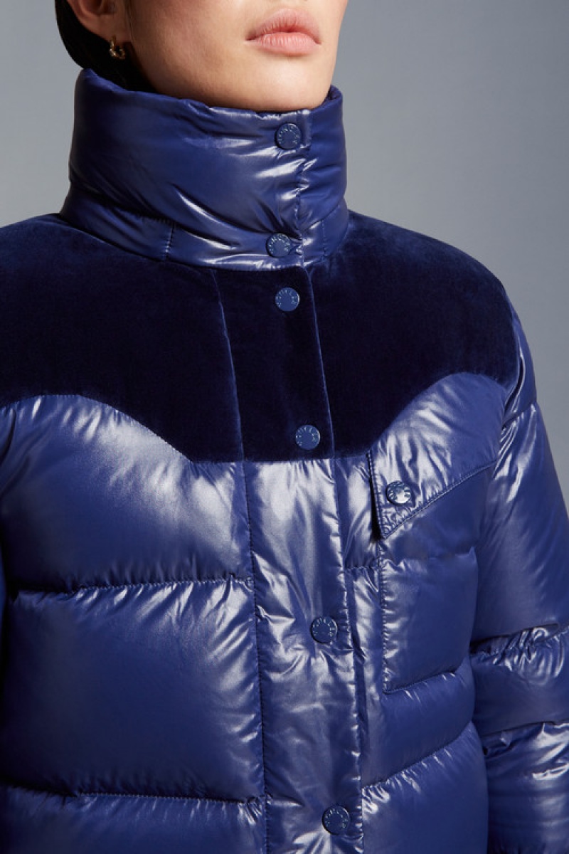 Chamarra Moncler Narmada Mujer Azules | OVDC-58204