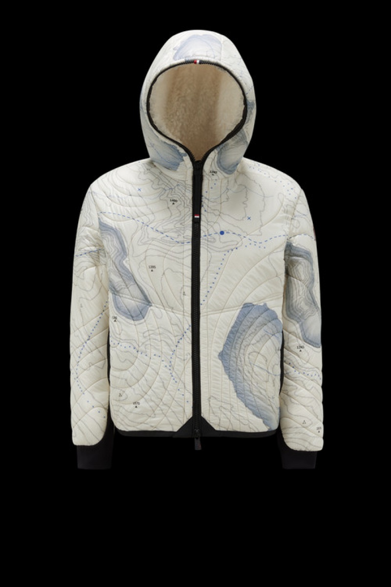 Chamarra Moncler Niverolle Acolchado Mujer Azules Blancos | OWQI-12860