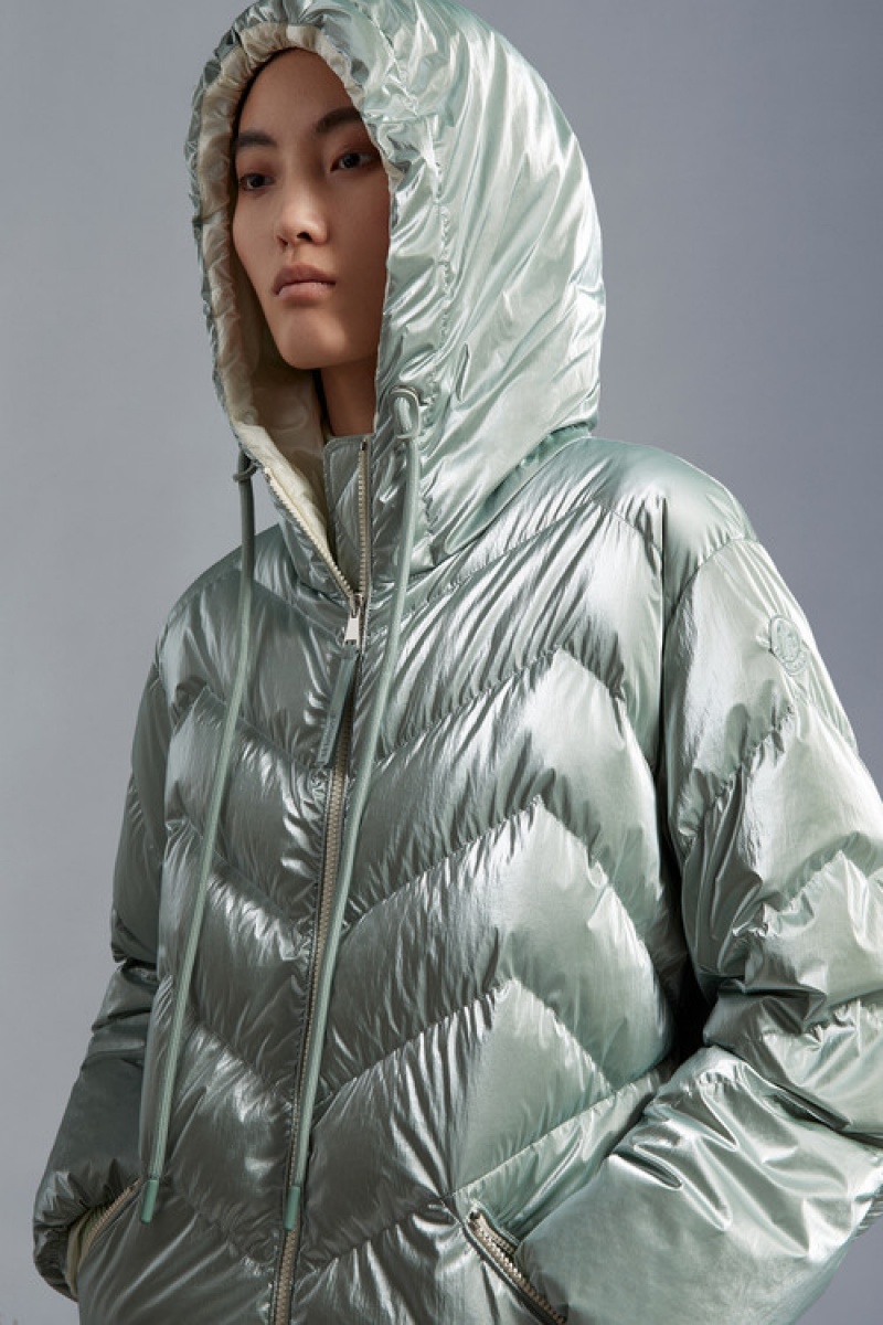 Chamarra Moncler Oeting Mujer Turquesa Claro Verdes | XEPU-28903