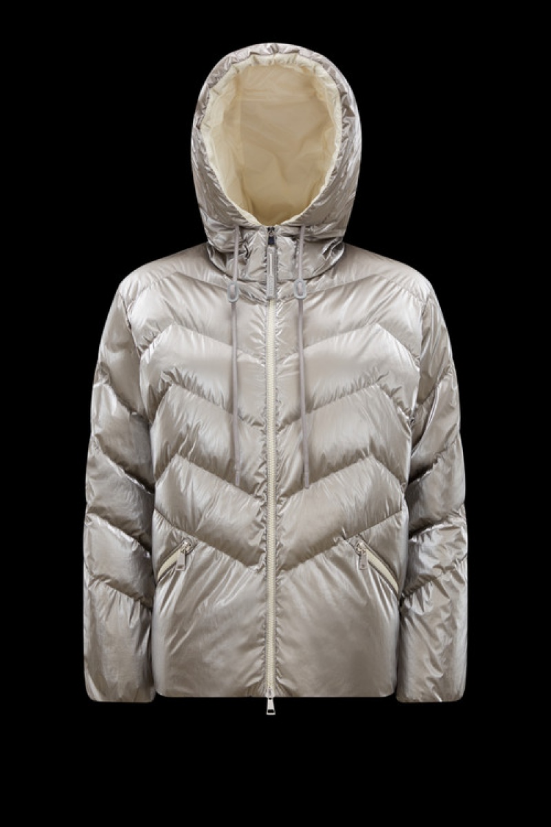 Chamarra Moncler Oeting Mujer Plateados | BWZK-71293