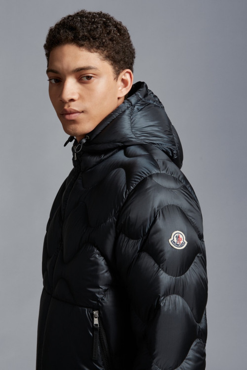 Chamarra Moncler Soulier Hombre Negros | UQWI-73498