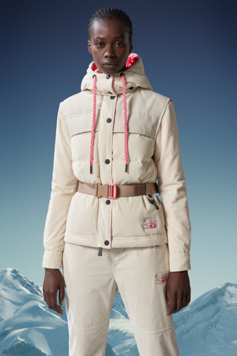 Chamarra Moncler Tetras Mujer Blancos | JEVS-19804