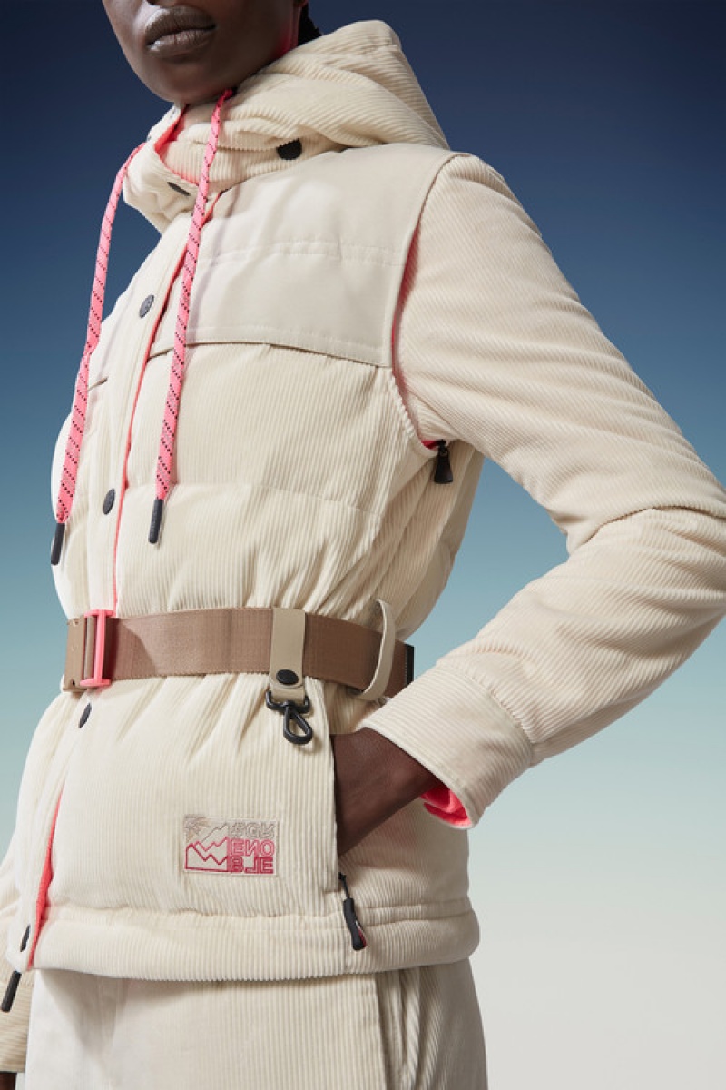 Chamarra Moncler Tetras Mujer Blancos | JEVS-19804