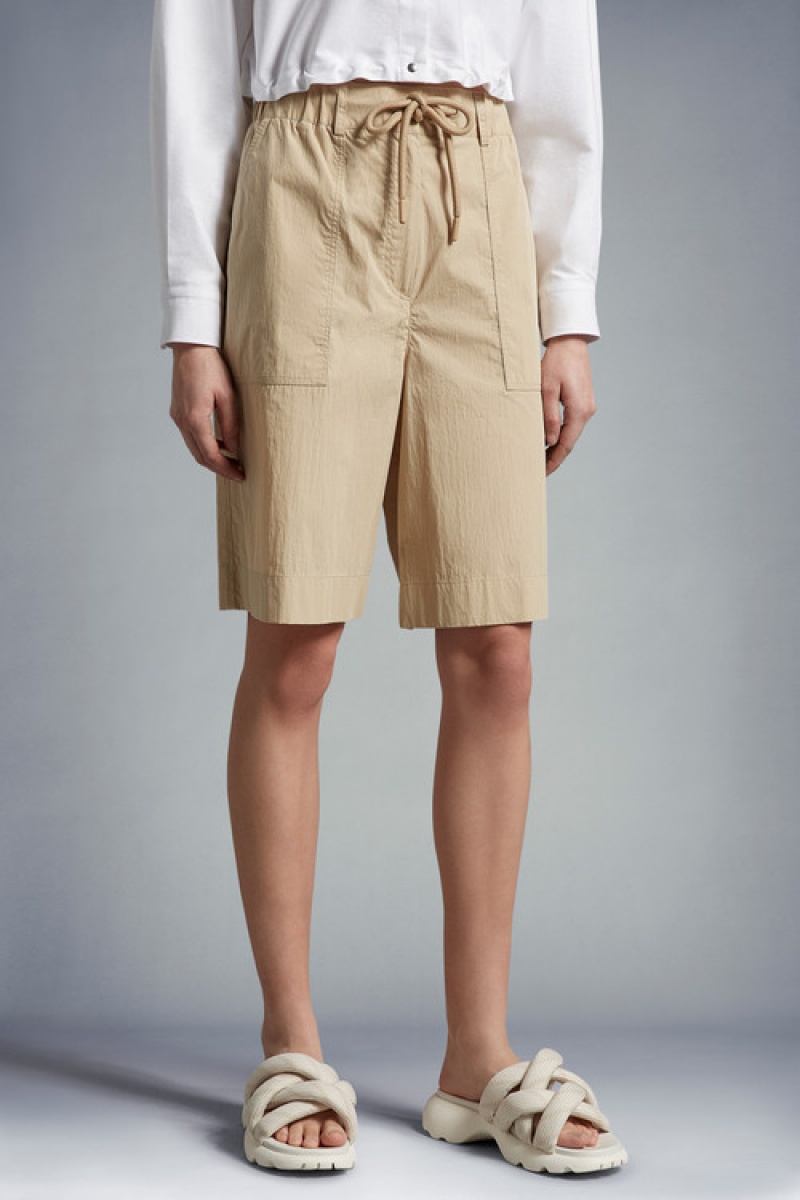 Short Moncler Algodon Mujer Beige | XCGO-42376