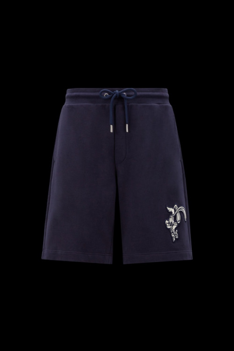 Short Moncler Fleece Hombre Azul Marino Azules | OHAN-98712