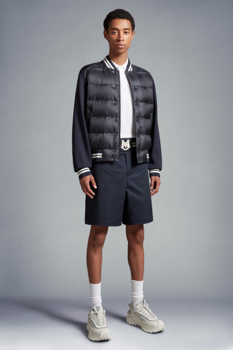 Short Moncler Gabardine Hombre Azules Oscuro | HFQI-42685