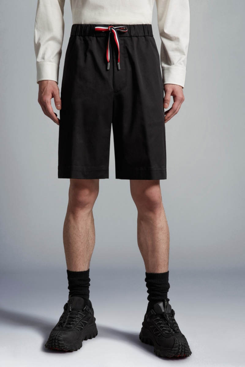 Short Moncler Gabardine Hombre Negros | PACD-93042