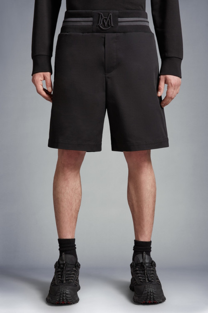 Short Moncler Gabardine Hombre Negros | XOQZ-05246