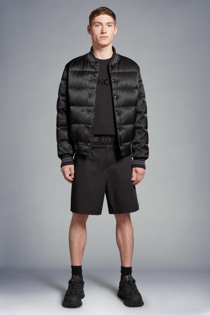 Short Moncler Gabardine Hombre Negros | XOQZ-05246