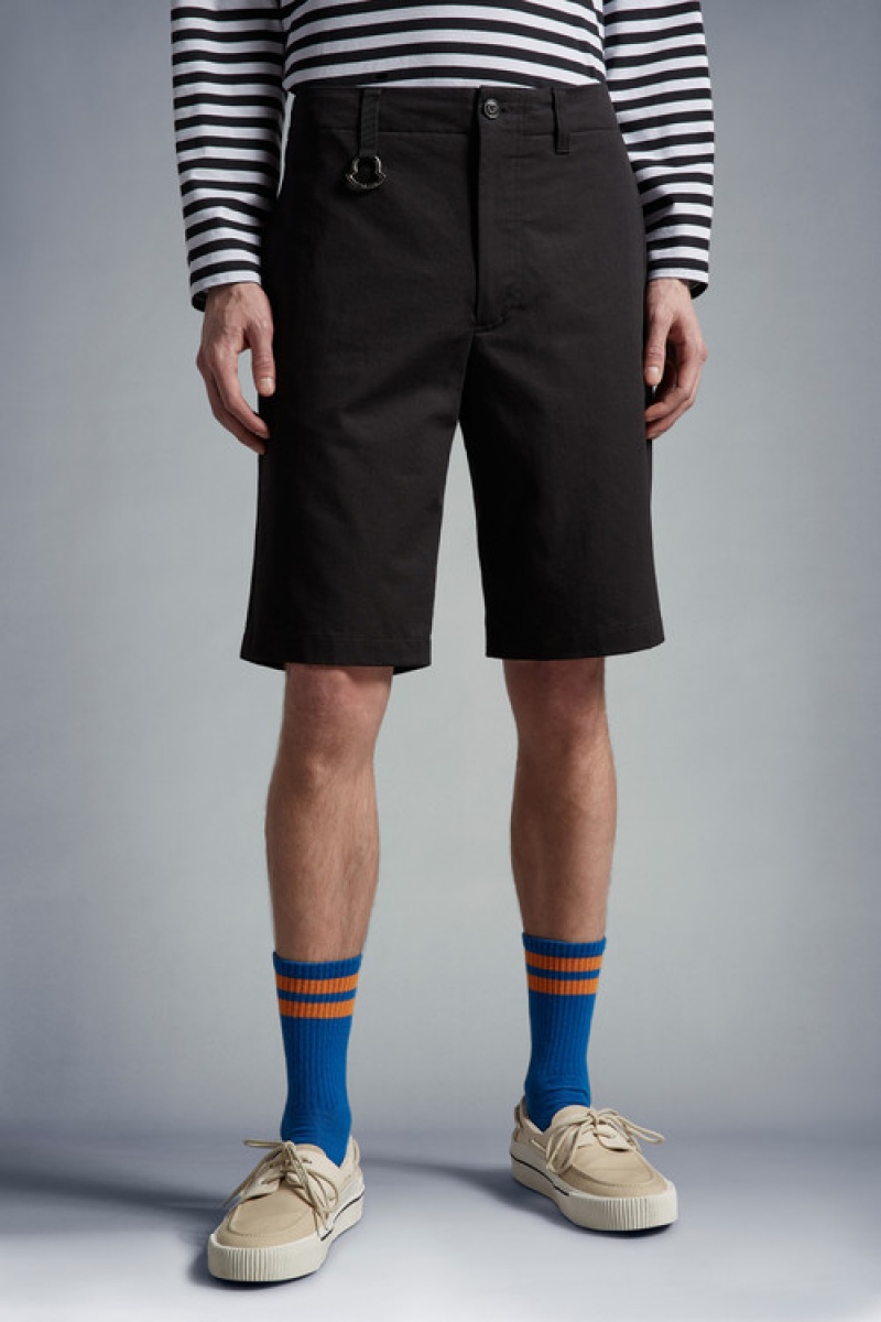 Short Moncler Gabardine Hombre Negros | ZGVB-50347