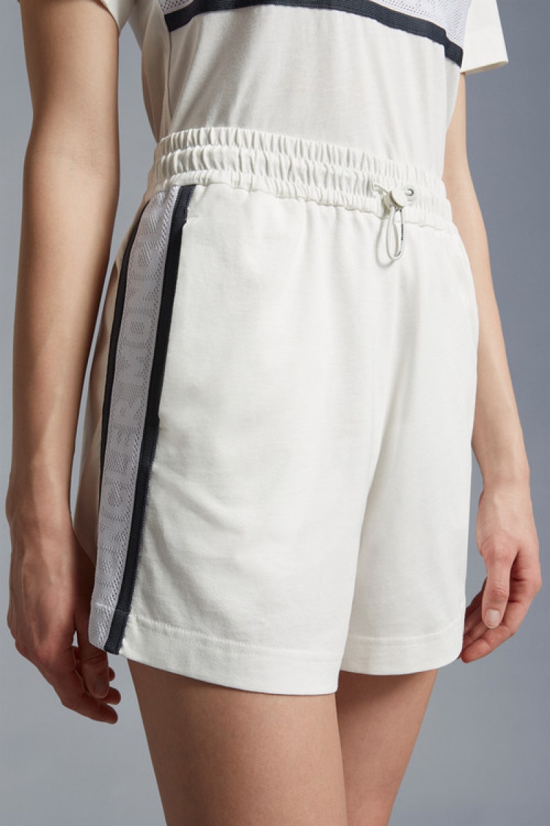 Short Moncler Logo Mujer Blancos | SIBQ-76392