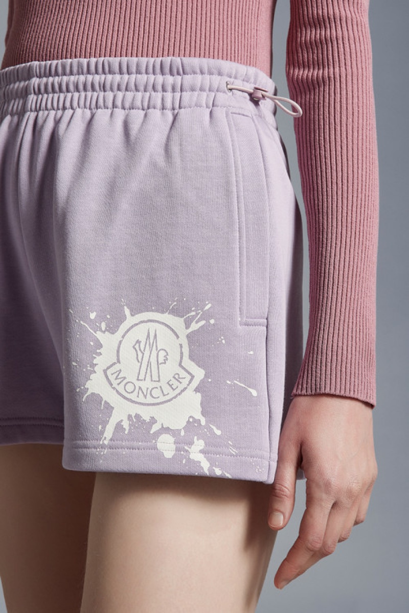 Short Moncler Logo Mujer Morados | NHEQ-68935