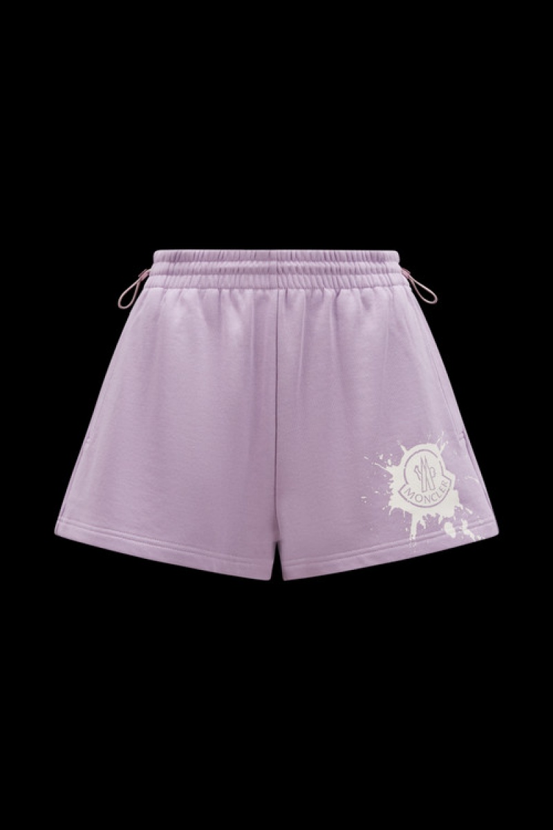 Short Moncler Logo Mujer Morados | NHEQ-68935