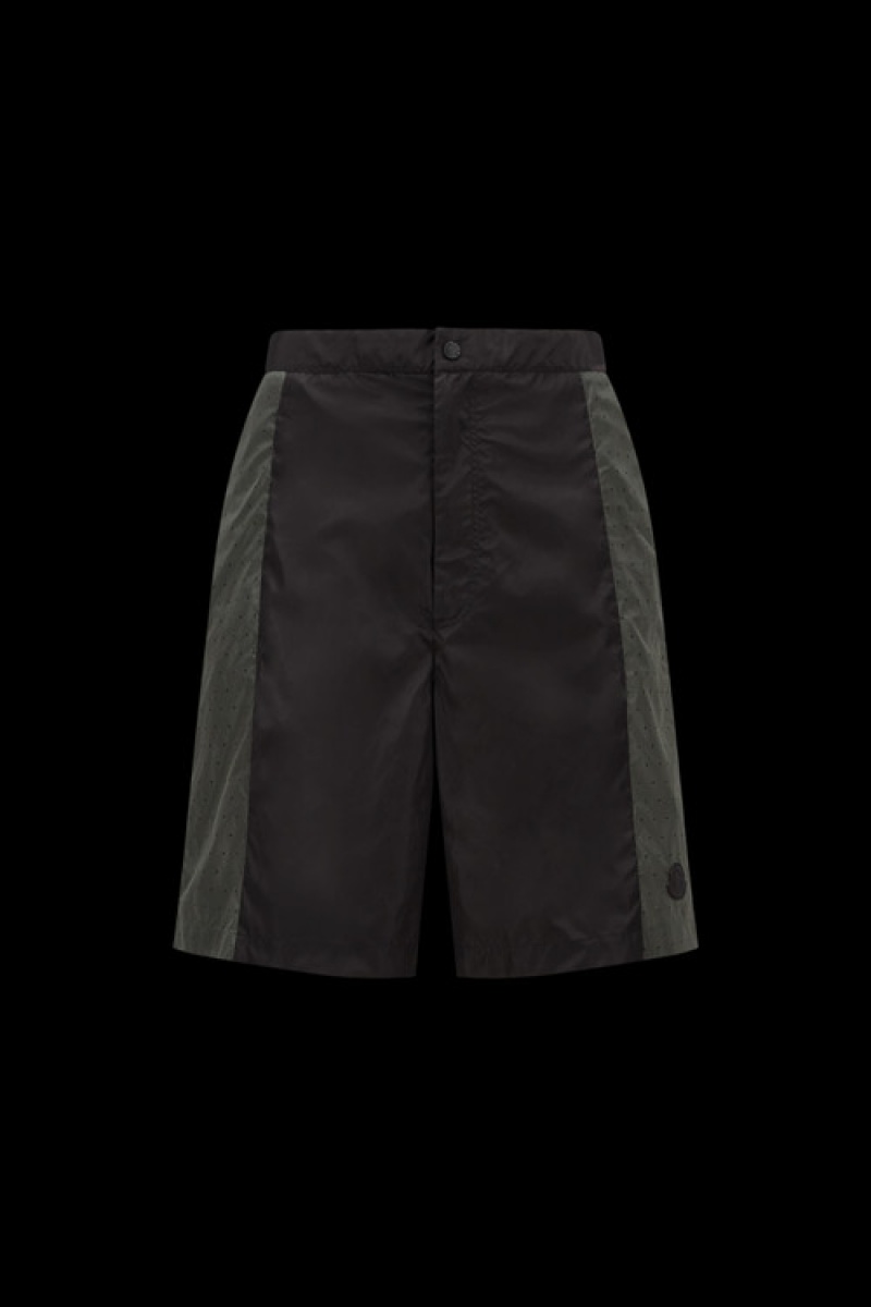 Short Moncler Nylon Hombre Negros Verdes | MGRH-04695