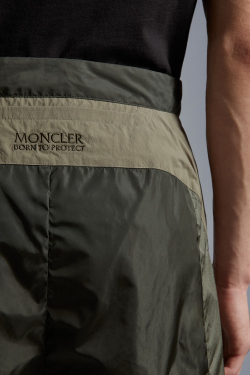 Short Moncler Nylon Hombre Verdes Oscuro | AFMH-29065