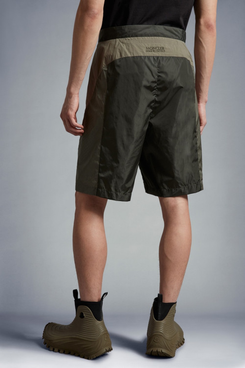 Short Moncler Nylon Hombre Verdes Oscuro | AFMH-29065