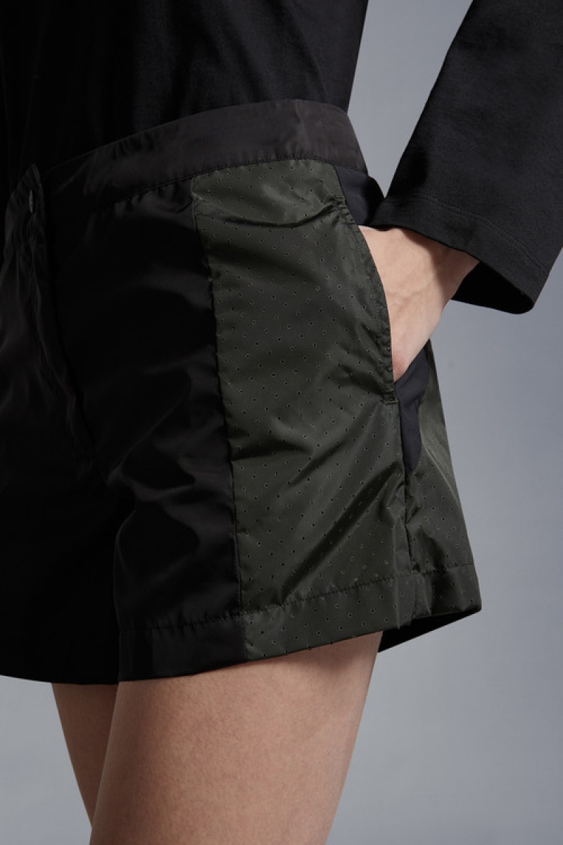 Short Moncler Nylon Mujer Negros | FJGH-01867