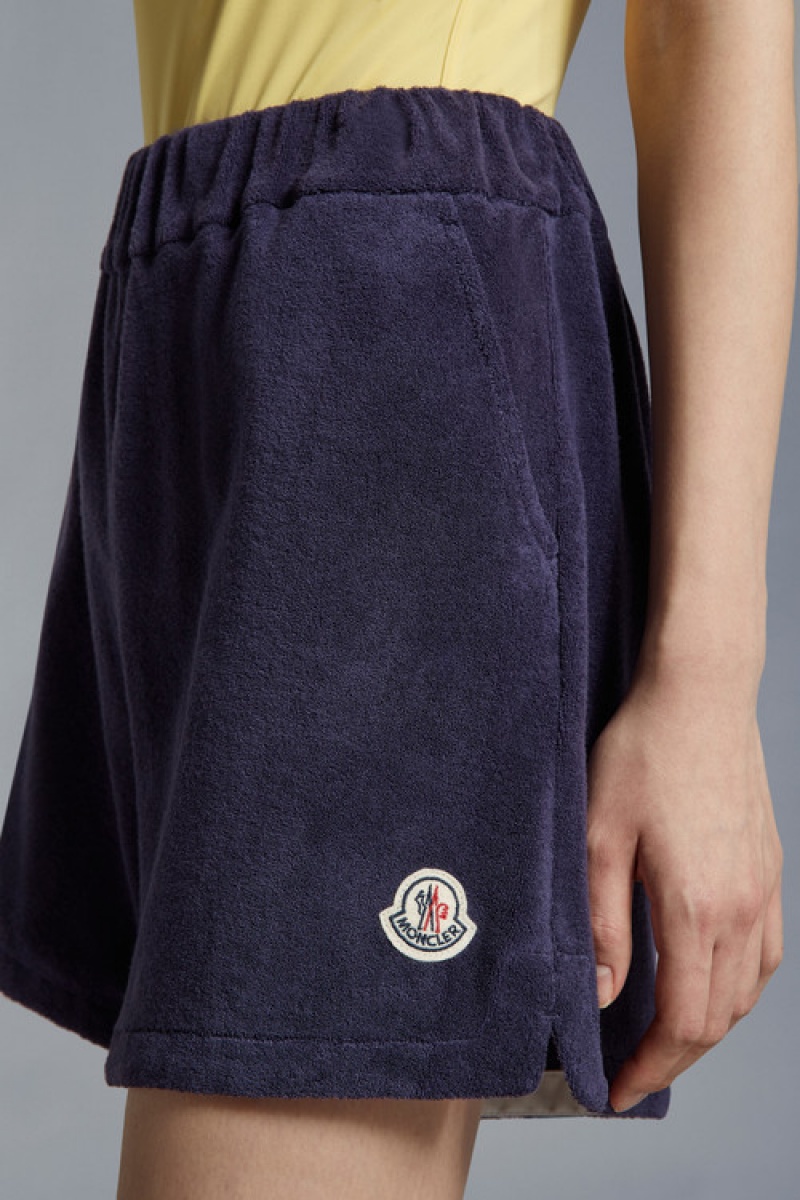 Short Moncler Terrycloth Mujer Azul Marino Azules | QIPA-12084