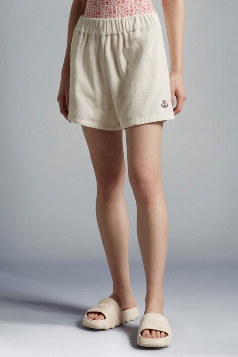 Short Moncler Terrycloth Mujer Blancos | CZOI-63894